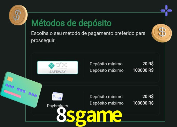 O cassino 8sgame oferece uma grande variedade de métodos de pagamento